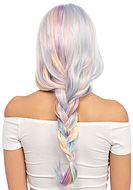 Waist long wig, waves, center part, multi-color